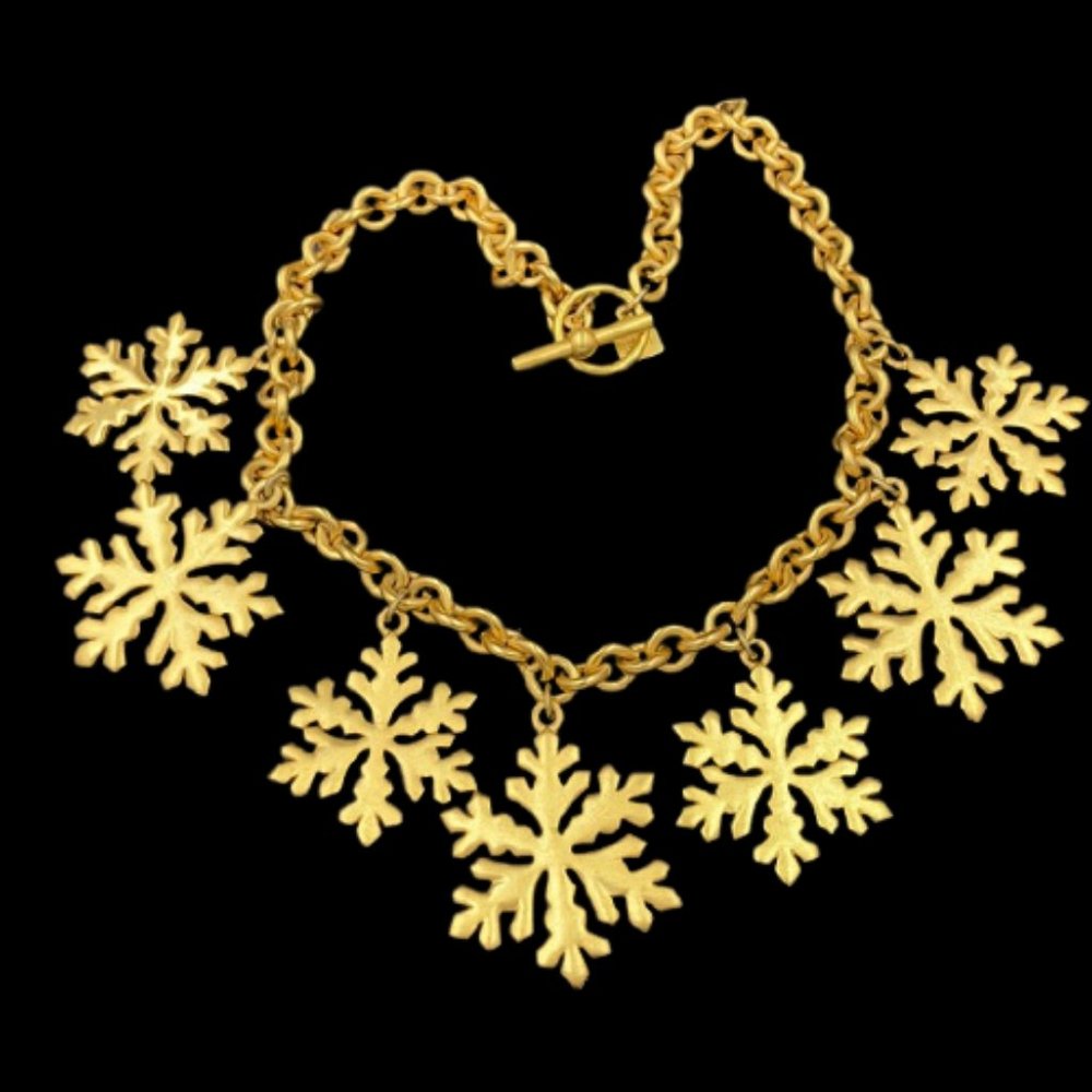Vintage 1980’s Anne Klein Snowflake Necklace - Picture 3 of 8